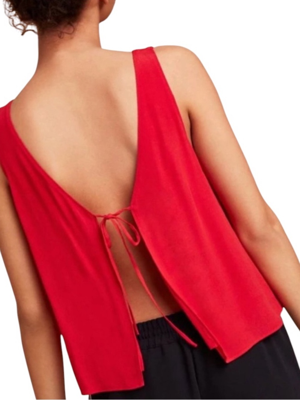 Wilfred Kempner top sleeveless open tie up back v-neck Sz M excellent conditio